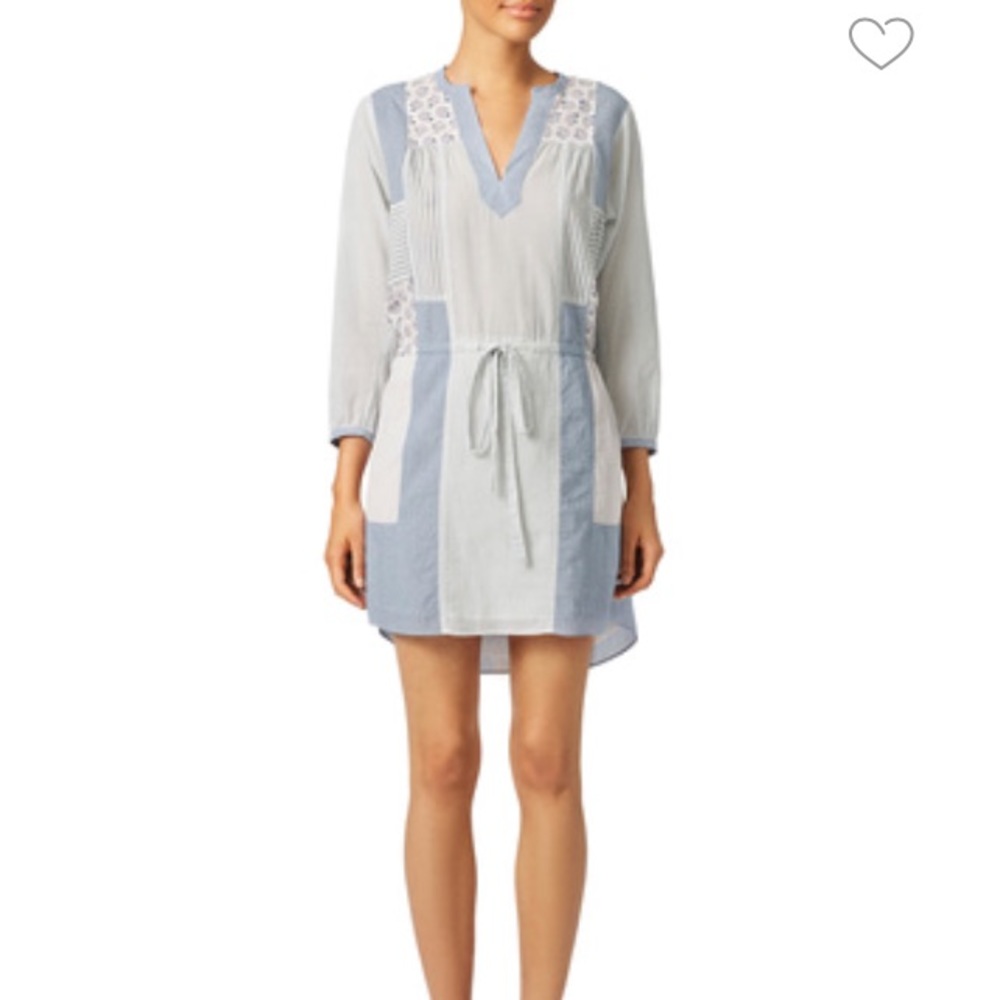 Rebecca Taylor long sleeve patchwork dress